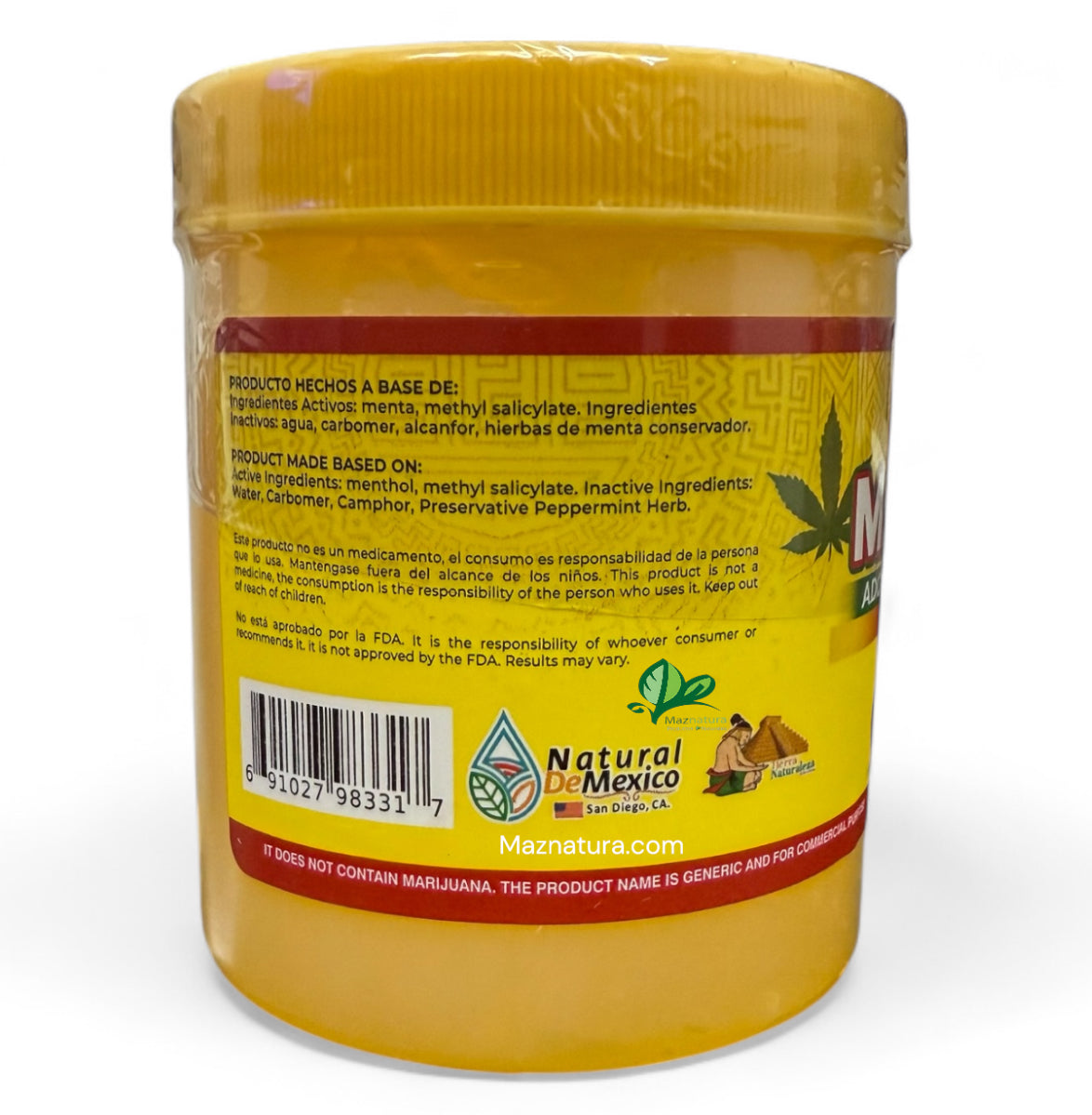 Mariguanol Adormece el Dolor al Instante Pomada 250g