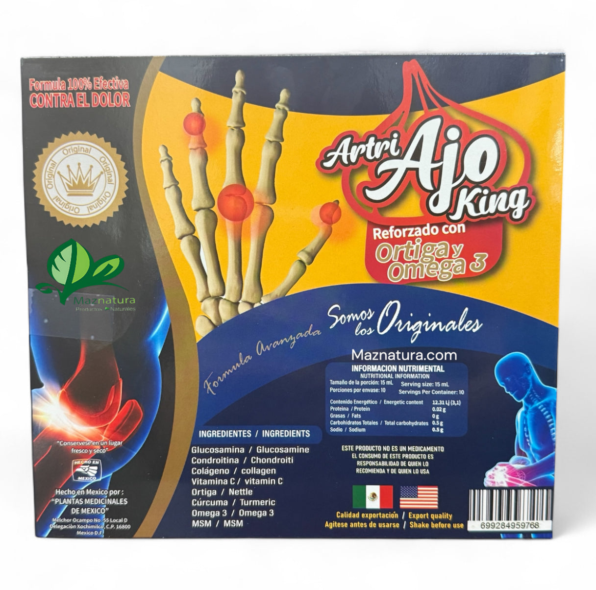 Artri Ajo King Reforzado Con ortiga y omega 3 Ampolleta Bebible