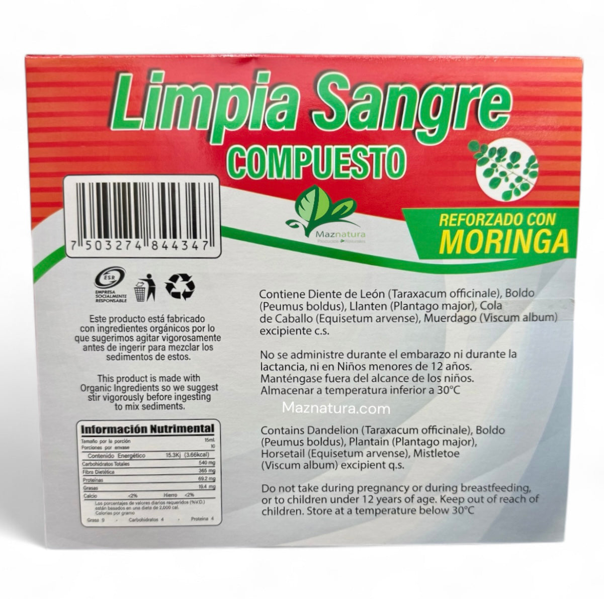 Limpia Sangre Compuesto Reforzado Con Moringa Ampolleta Bebible