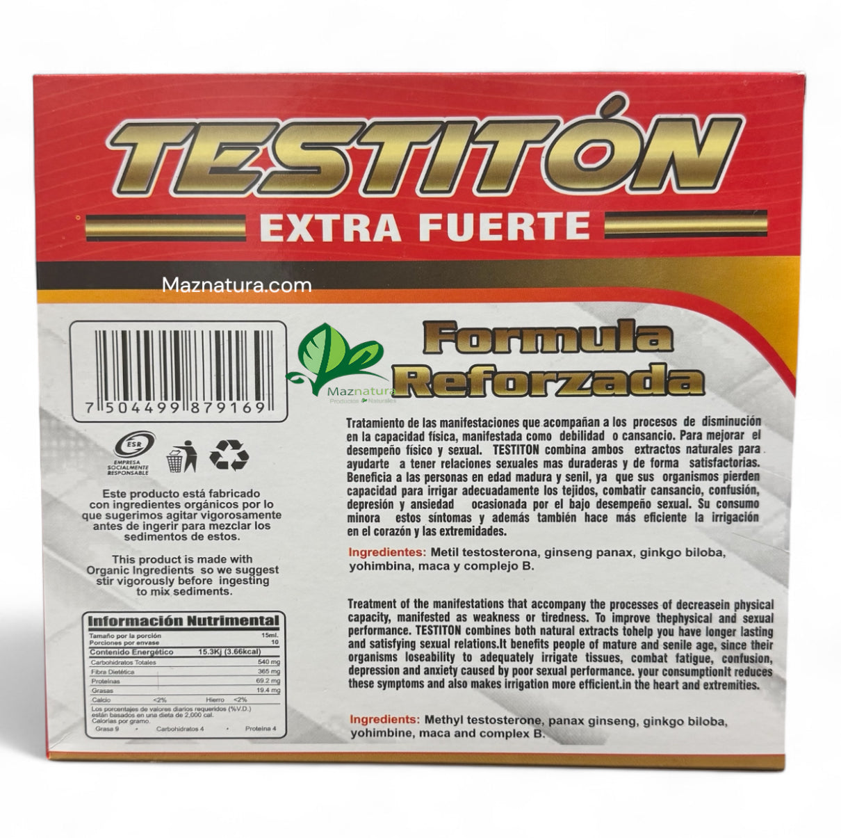 Testiton Extra Fuerte Formula Reforzado Ampolleta Bebible