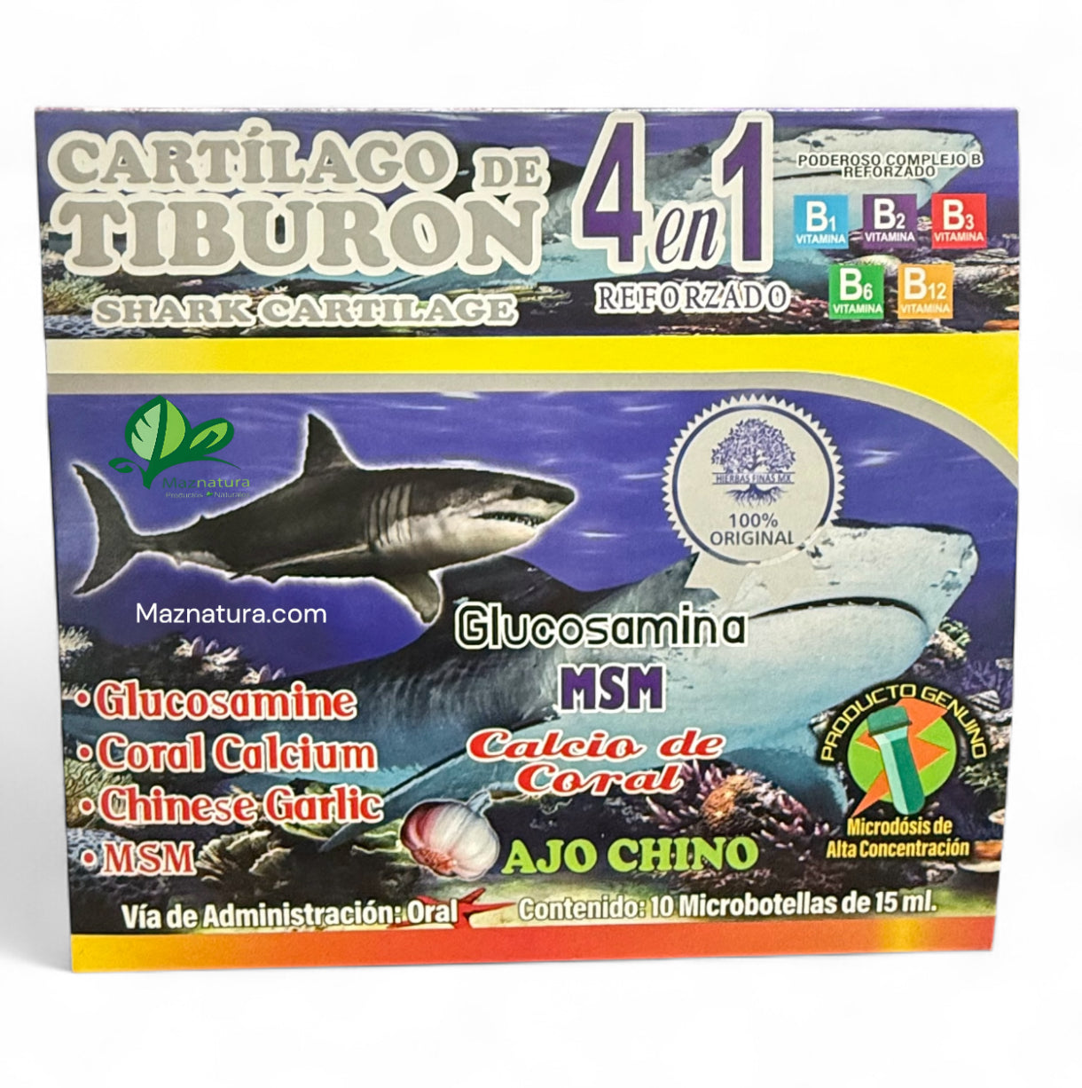 Cartilago De Tiburon 4 en 1 Ampolleta Bebible