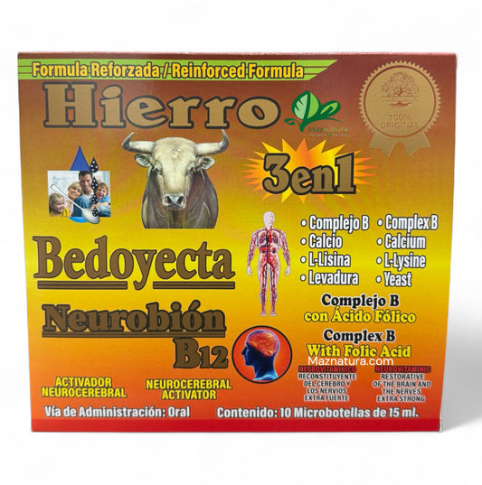3 en 1 Hierro Bedoyecta Neurobion + B12 Ampolleta Bebible