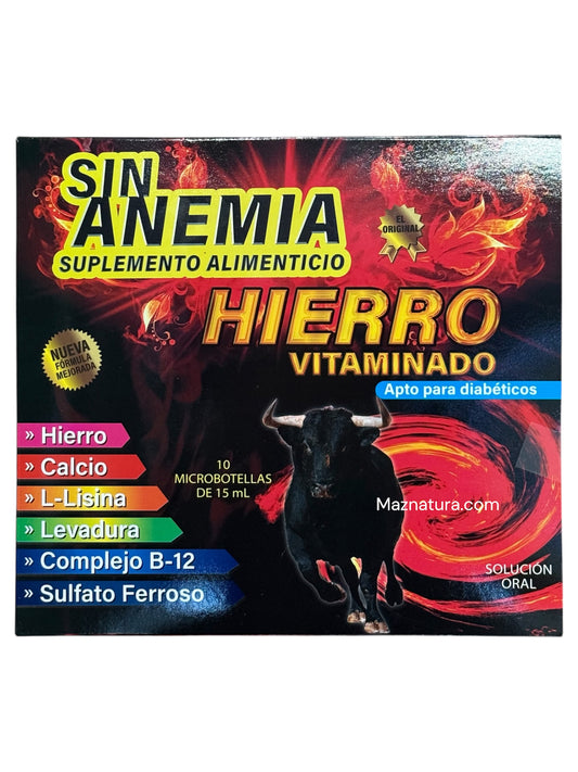 Sin Anemia Suplemento Alimenticio Hierro Vitaminado Ampolleta Bebible