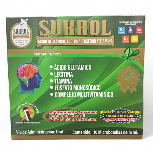 Sukrol Ácido Glutamico, Lecitina, Fósforo y Tiamina Ampolleta Bebible