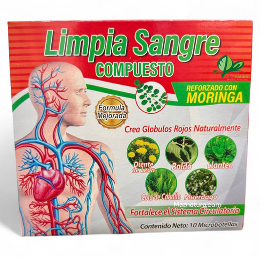 Limpia Sangre Compuesto Reforzado Con Moringa Ampolleta Bebible