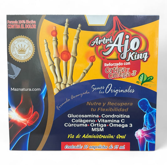 Artri Ajo King Reforzado Con ortiga y omega 3 Ampolleta Bebible