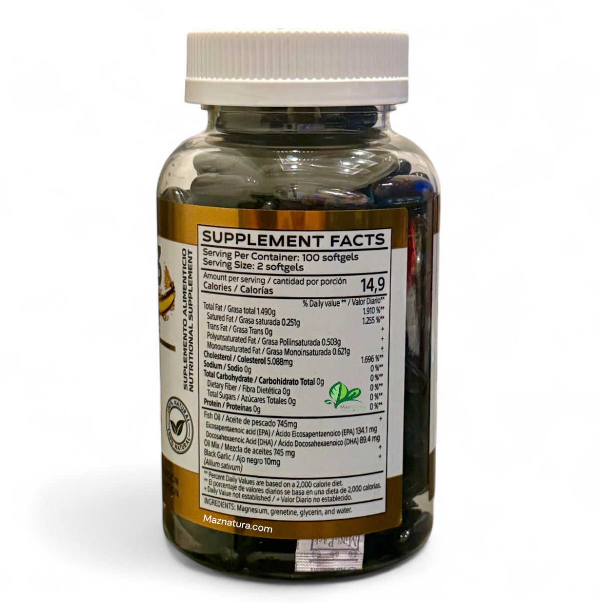 Omega 3 Con Ajo Negro 200 Softgels