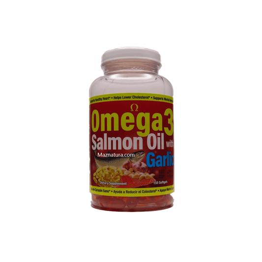 Omega 3 Salmon Oil With Garlic Softgels - Maznatura Default Title