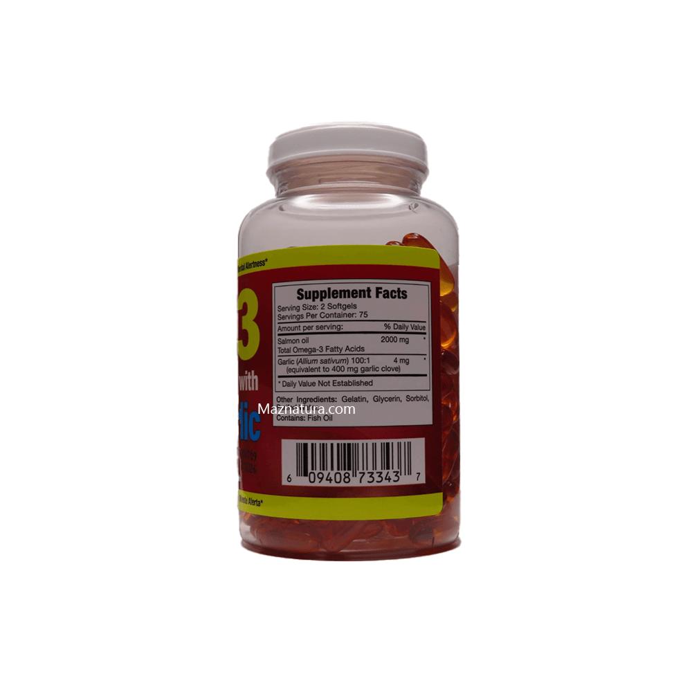Omega 3 Salmon Oil With Garlic Softgels - Maznatura Default Title